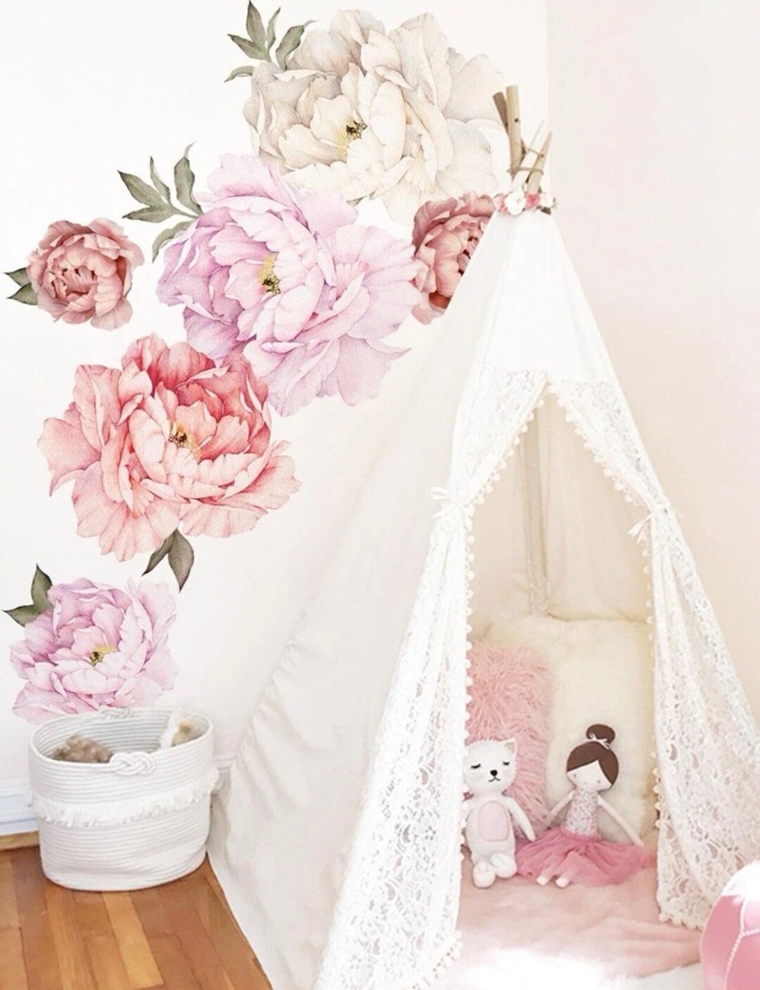 Peony Flowers, Peel and Stick,wall Flower, Flower Wall Removable ...