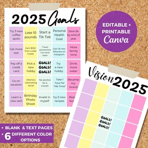 Vision Board Template Vision Board Bingo Vision Board Kit Vision Board Printables Digital Vision Board Vision Board Words Vision Board Party