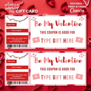 Cupones de San Valentín Imprimibles Cupón de Amor Cupón de San Valentín Libro de Cupones de Amor Cupón de San Valentín Imprimible Descarga Instantánea Plantilla Canva