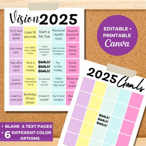 Vision Board Template Vision Board Bingo Vision Board Kit Vision Board Printables Digital Vision Board Vision Board Words Vision Board Party