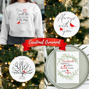 Ornamento cardinale SVG Ornamento commemorativo cardinale Ornamento di Natale cardinale Ornamento cardinale Ornamento cardinale Memoriale Rosso cardinale PNG