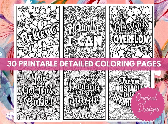 10 COLORING PAGES Dogs, Puppies, Funny, Cute, Adult Coloring Book Animal  Designs, Self Care Quotes Printable PDF Instant Download 