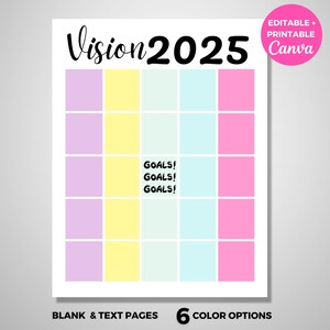 Vision Board Template Vision Board Bingo Vision Board Kit Vision Board Printables Digital Vision Board Vision Board Words Vision Board Party