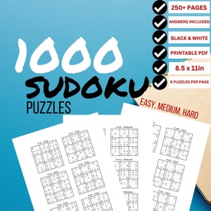 Sudoku Puzzles for Adults Sudoku Printable Digital Workbook Puzzle Book Brain Teaser Puzzle Sudoku Puzzles Printable Puzzle Printable Sudoku