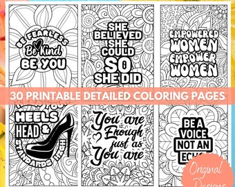 Think Like a Girl Boss Affirmation Coloring Book Stress Relief Coloring Book Self Care Coloring Book Girl Coloring Book Neuro Coloring Book