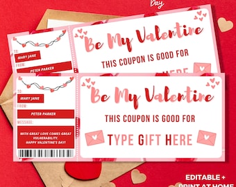 Valentines Coupons Printables Love Coupon Valentine Coupon Love Coupon Book Valentine Coupon Printable Instant Download Canva Template