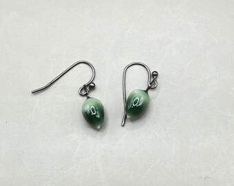 pendientes de cerámica con forma de gota verde