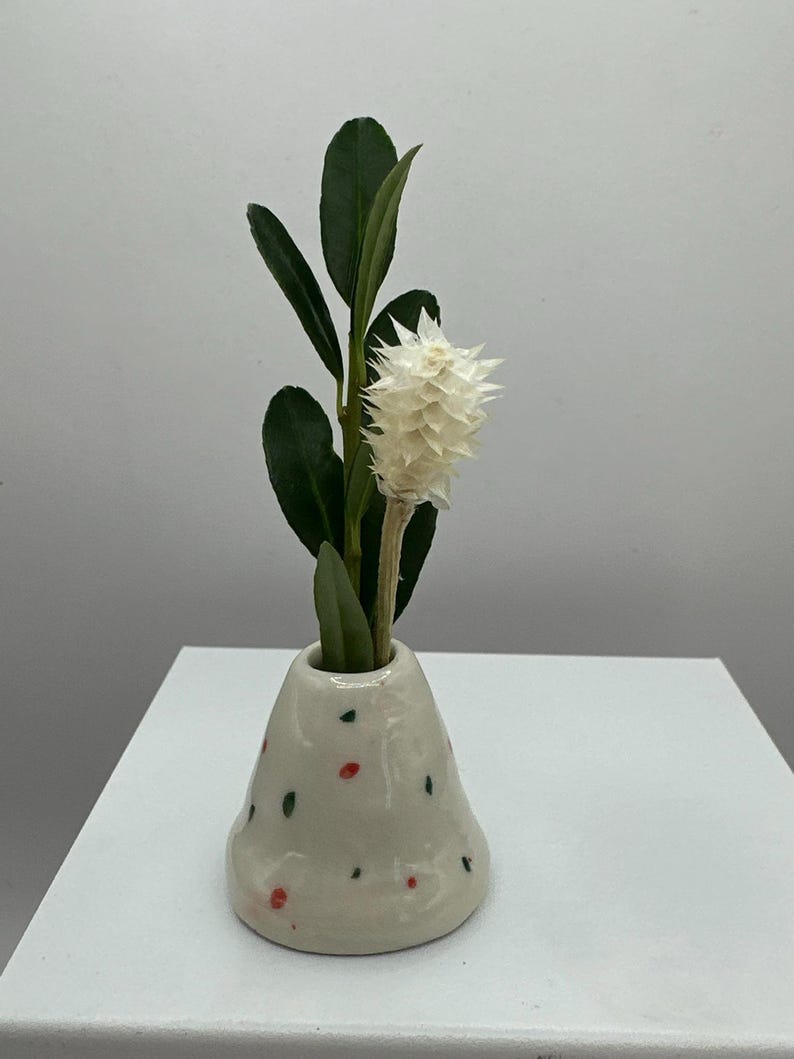 Green and Red Dots Mini Vase - Etsy