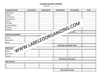 Taxes - Cleaning Business Expenses Worksheet - Super Simple Design