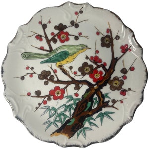 Japanese Bird Plate with Gold Trim made in Korea