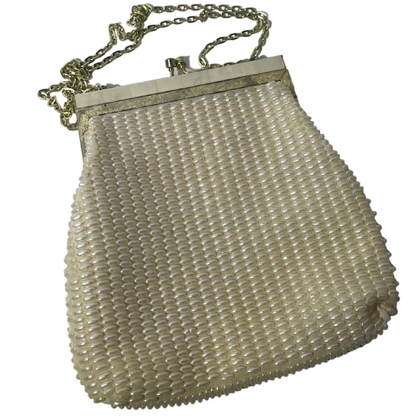 Vintage pearl bubble beaded purse