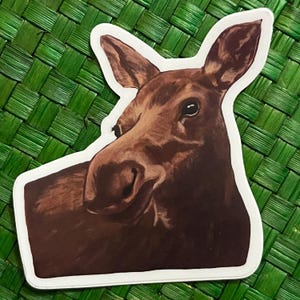 Moose sticker, waterproof sticker, water bottle sticker, animal sticker, sticker, wildlife sticker,  moose