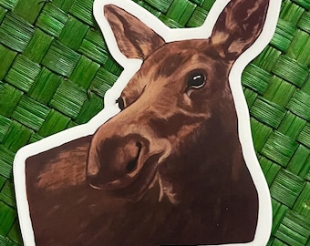 Moose sticker, waterproof sticker, water bottle sticker, animal sticker, sticker, wildlife sticker,  moose
