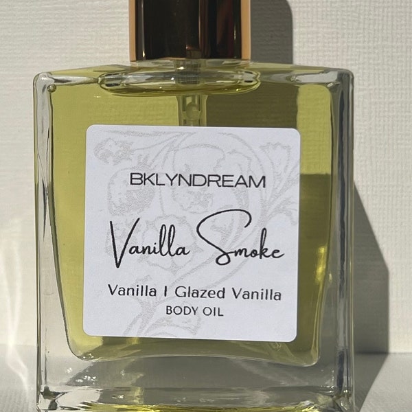 Vanilla and Glazed Vanilla Body Oil, Toasted Vanilla Beans Scented Perfume Body Oil, Plant Based Body Oil, Nutty Vanilla Blend