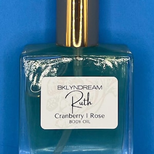 Cranberry and Rose Scented Body Oil, Unisex Body Oil, Moisturizing Plant Based Body Oil, Fruity Floral Body Oil, Original Blend Scent Oil