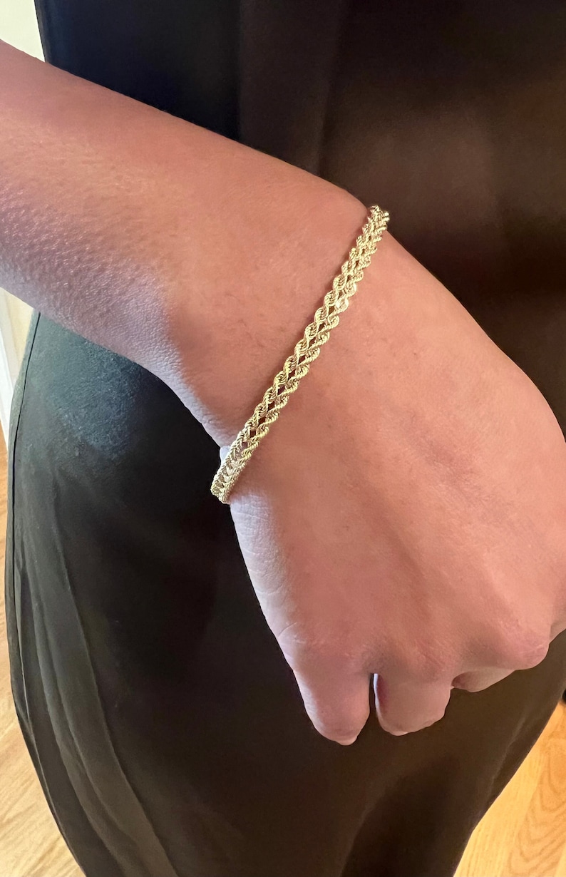 10K Yellow Gold Double Rope Chain Bracelet