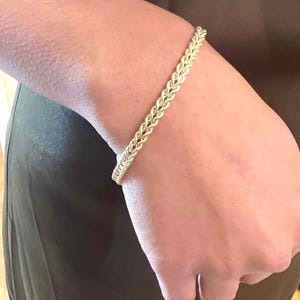 10K Yellow Gold Double Rope Chain Bracelet - 10K Real Gold 7.25" Rope Bracelet for Women -Dainty Double Rope Lightweight Bracelet Gift