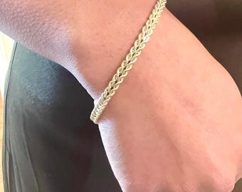 10K Yellow Gold Double Rope Chain Bracelet - 10K Real Gold 7.25&quot; Rope Bracelet for Women - Dainty Double Rope Lightweight Bracelet Gift