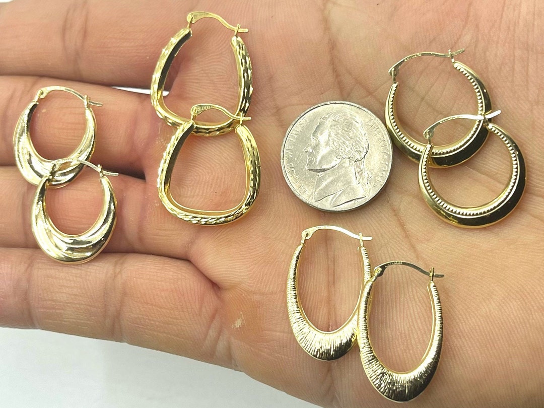 14K Real Gold Hoop Earrings 14K Real Gold Hoop Earrings Etsy