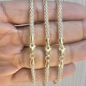 10K Gold Two-Tone 7.25&quot; Polished Weaved Bracelet - Real 10K Yellow & White Gold Bracelet - 10K Gold 3.6mm Dainty Lite Stackable Bracelet