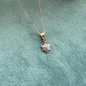 14K Real Gold Star Of David Pendant-14k Mini Tiny Lite Hebrew Charm-Jewish Star Pendant