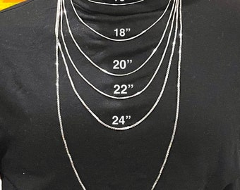 Sterling Silver Antiqued 925 Silver Box Chain Necklace Men & Women