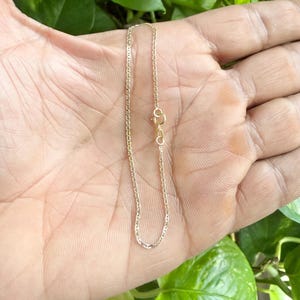 10K Solid Yellow Gold Mariner Link 7" Bracelet-Delicate Dainty Thin 1.2mm Mariner Layering Bracelet image 2