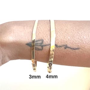 10K Gold Herringbone Bracelet -Real 10K Yellow Gold Lobster Claw Clasp 7&quot; Bracelet -Stackable Flex Herringbone 3mm, 4mm Thick Bracelet