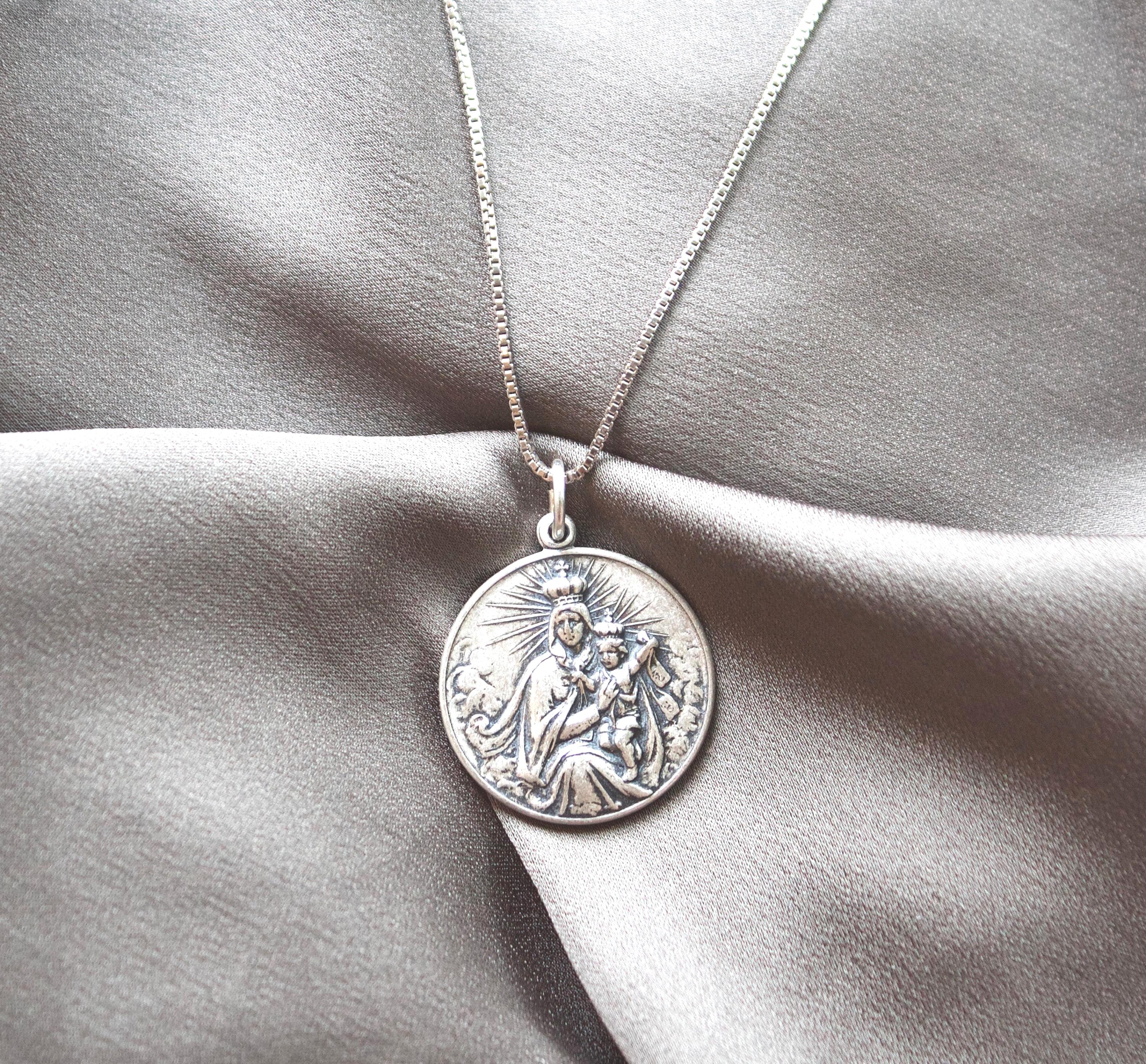 Sterling Silver Medal 925 Sterling Silver Our Lady Of The Holy Scapular ...