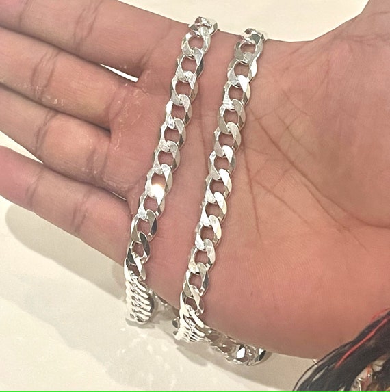 8mm sterling silver cuban link chain deals