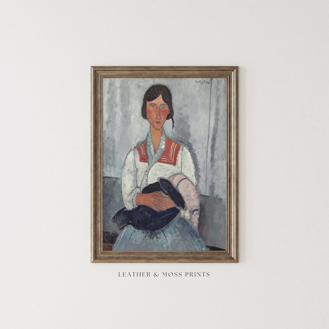 Mother And Baby Oil Painting Amedeo Modigliani Print Antique mother-and-baby-oil-painting-amedeo-modigliani-print-antique
