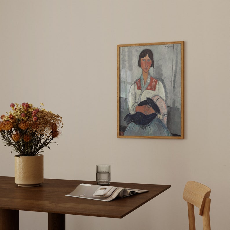 Mother And Baby Oil Painting Amedeo Modigliani Print Antique mother-and-baby-oil-painting-amedeo-modigliani-print-antique