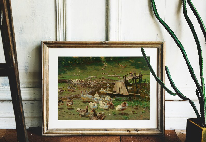 Vintage Farmhouse Wall Art Antique Landscape Artwork Etsy