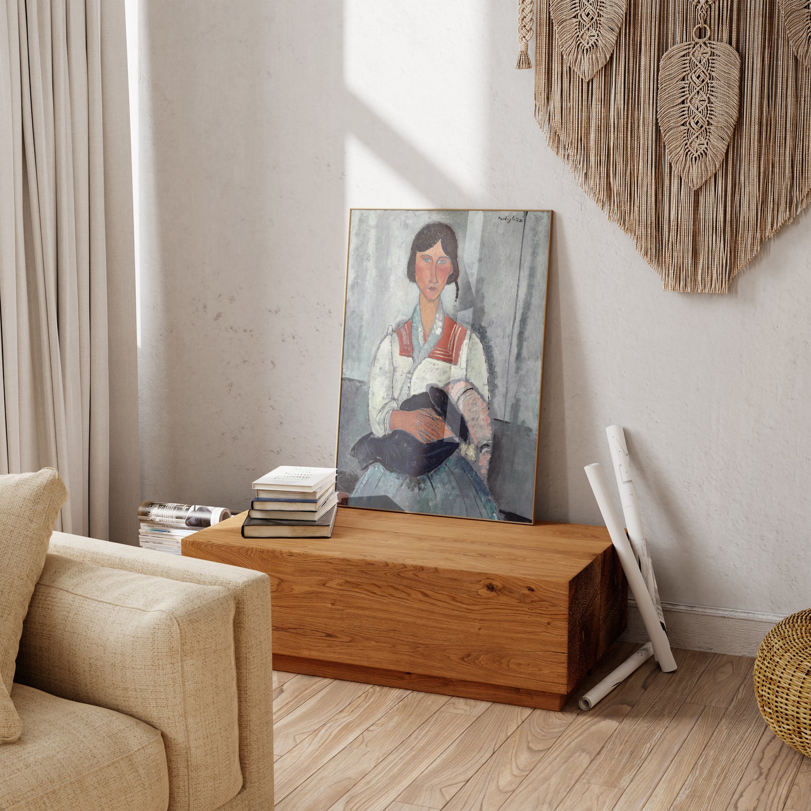 Mother And Baby Oil Painting Amedeo Modigliani Print Antique mother-and-baby-oil-painting-amedeo-modigliani-print-antique