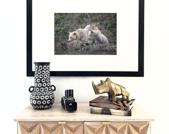 Mama Grizzly and Cub. Fine Art Photographic Print, Bear, Wildlife, Animal, Forest, British Columbia, Wilderness, Wall Art (TWTW-039)