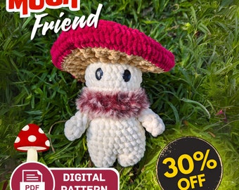 Patrón de crochet de hongo: Amigurumi para principiantes (descarga digital, términos de EE. UU.)