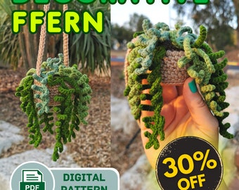 Patrón de helecho de crochet: Decoración para casa y coche (Patrón PDF)