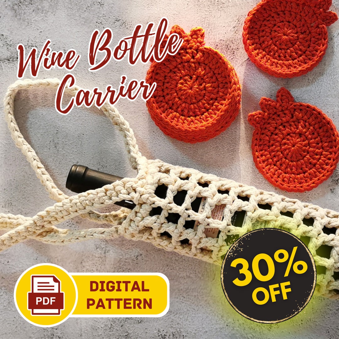 Crochet Wine Bottle Carrier Digital Pattern - PDF File - Etsy