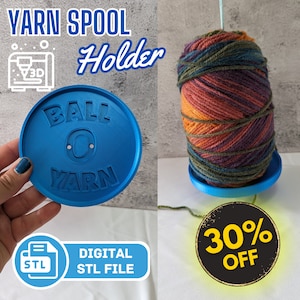 3D Druck Datei für einen DIY Spinngarnrollen Halter zum häkeln oder stricken für unterwegs