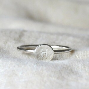 Personalized Initial Ring: Sterling Silver, Gold Filled, Dainty Ring