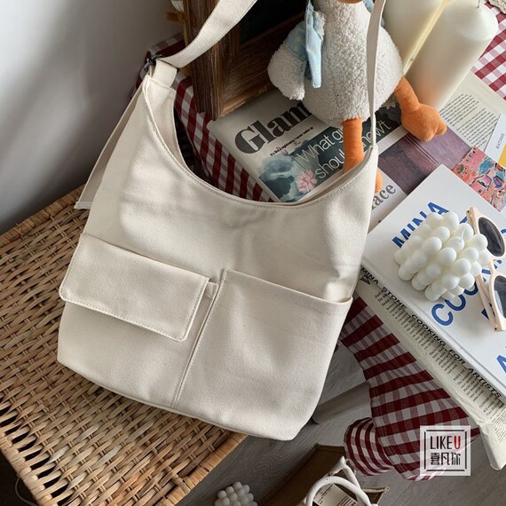 Japanese Original Multi-pocket Tote Canvas Bag Simple and - Etsy