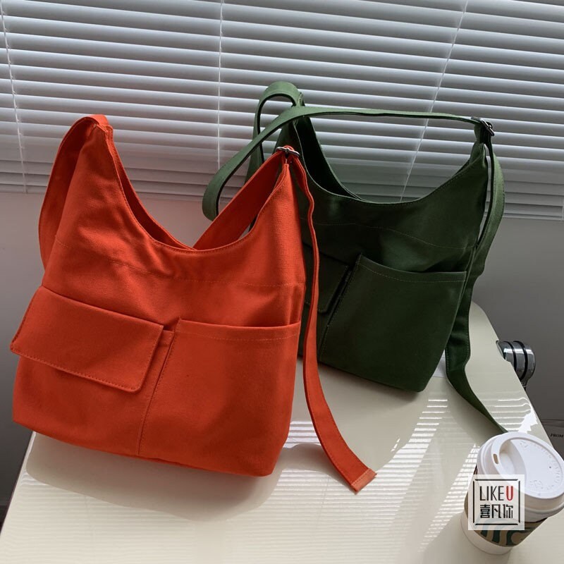 Japanese Original Multi-pocket Tote Canvas Bag Simple and - Etsy