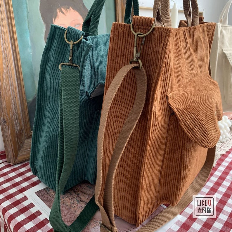 Corduroy Crossbody Bags / Vintage Tote Bags / Corduroy Etsy