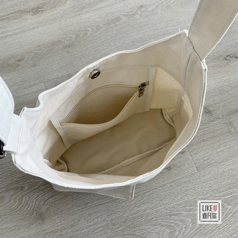 Japanese Original Multi-pocket Tote Canvas Bag Simple and - Etsy