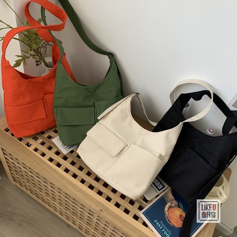 Japanese Original Multi-pocket Tote Canvas Bag Simple and - Etsy