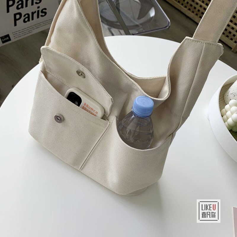 Japanese Original Multi-pocket Tote Canvas Bag Simple and - Etsy