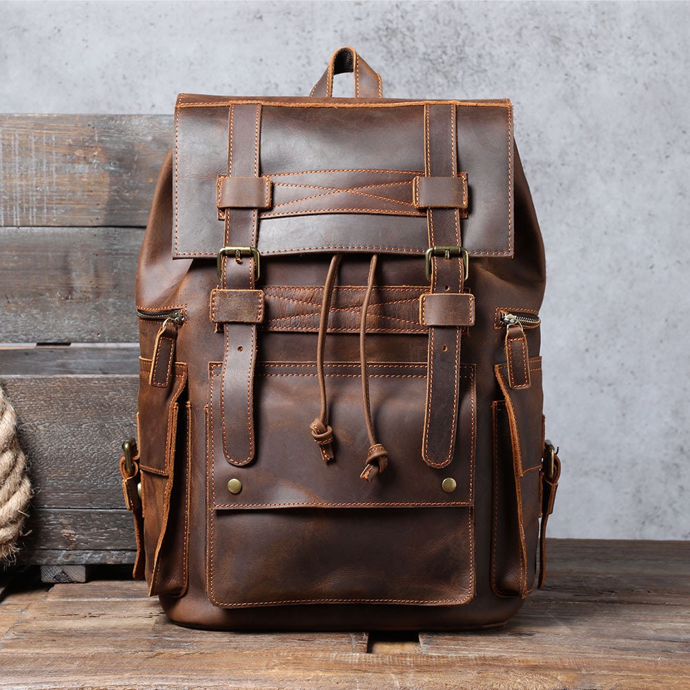 Handmade Full Grain Leather Backpack Men Travel Backpack - Etsy