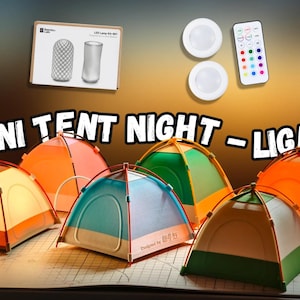3D Printed Mini Tent Night Light | Camping Ambient Lamp | Cozy Campfire Decor | Nature Inspired LED Light | Desk or Bedroom Accent Lamp