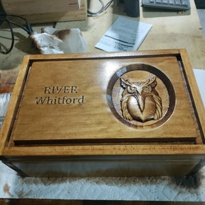 Keepsake Memory Owl Wood Box