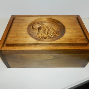 Keepsake Memory Eagle Wood Box